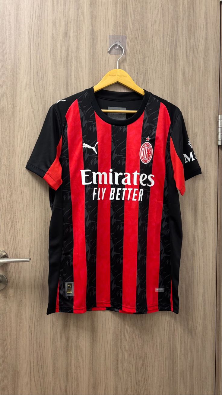 C MILAN 2025-26 HOME |BLACK RED ORIGINAL | SERIES-A FAN JERSEY | 2025 UNISEX JERSEY | EUROPEAN FOOTBALL | UCL |