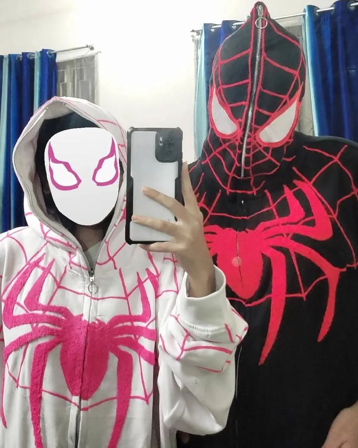 Spider-Man Couple Hoodies | Oversized Fit | Matching Zip-Up Design pair of 2