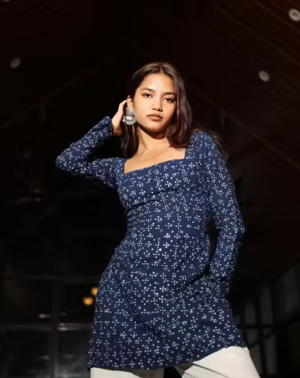 Heer printed square neck kurti