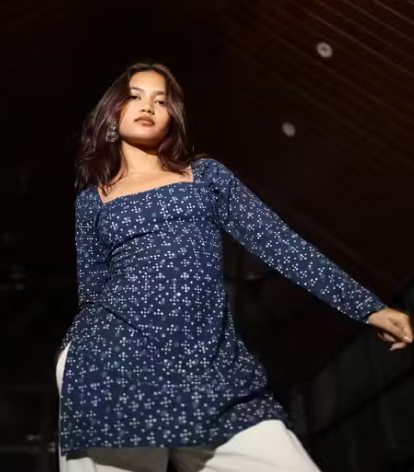 Heer printed square neck kurti