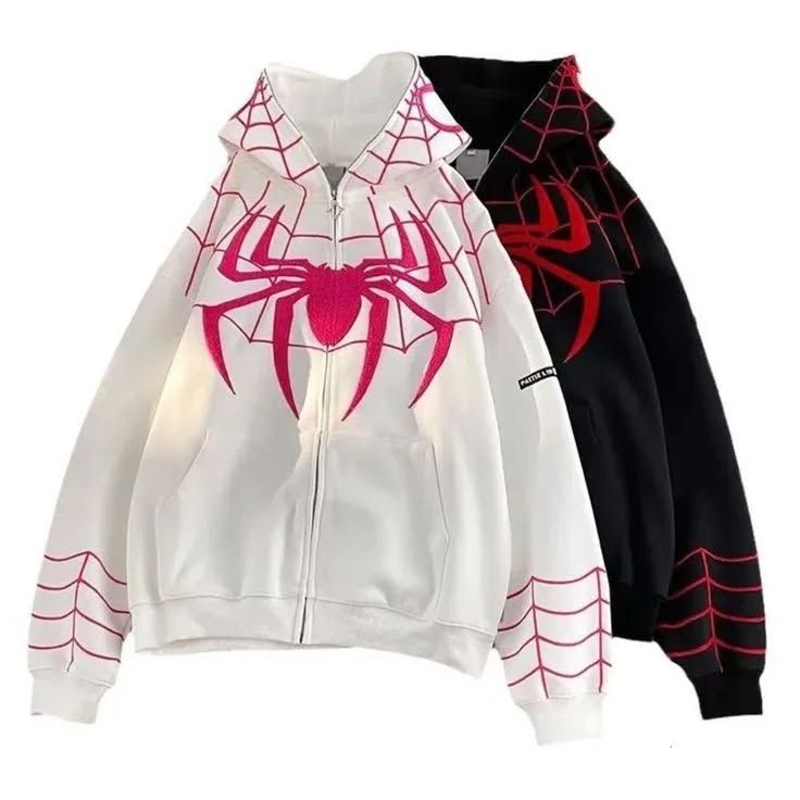 Spider-Man Couple Hoodies | Oversized Fit | Matching Zip-Up Design pair of 2