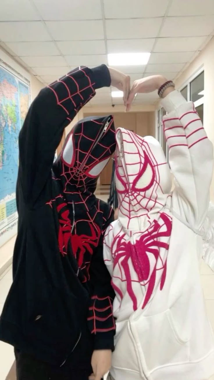 Spider-Man Couple Hoodies | Oversized Fit | Matching Zip-Up Design pair of 2
